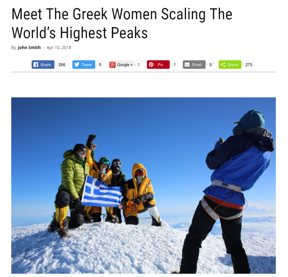 Greek Reporter: Meet the Greek Women Scaling The World’s Highest Peaks